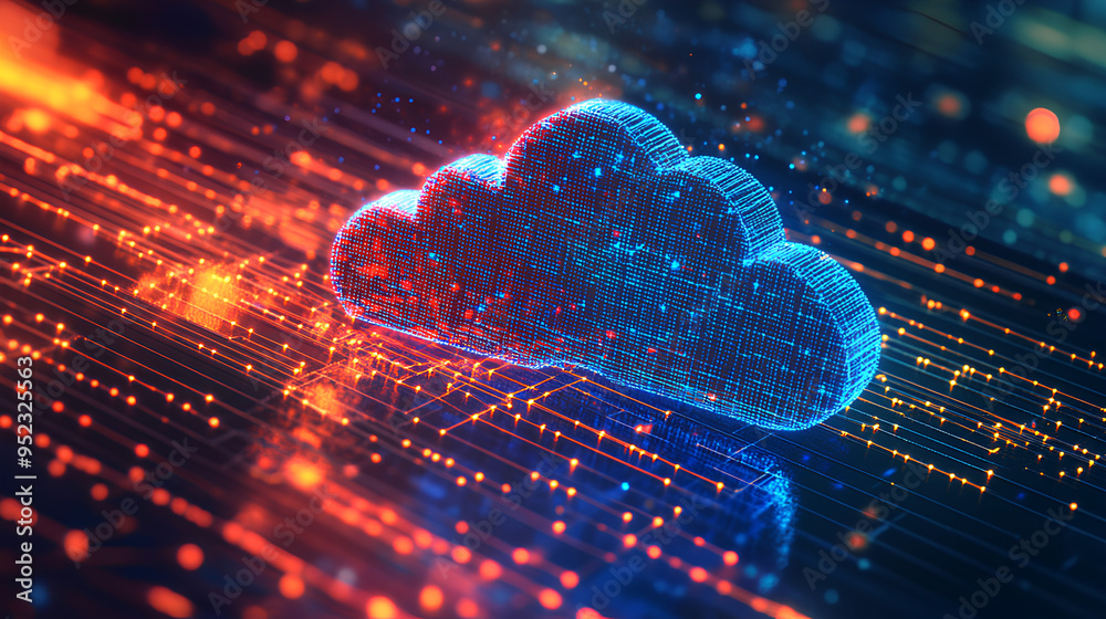 Poster cloud computing cost efficiency, cost efficiency in cloud computing with an image showing pay-per-us