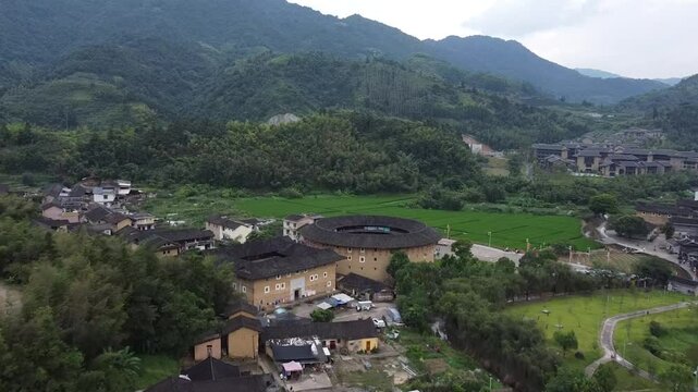 aerial view of the tulous of Fujian in China
