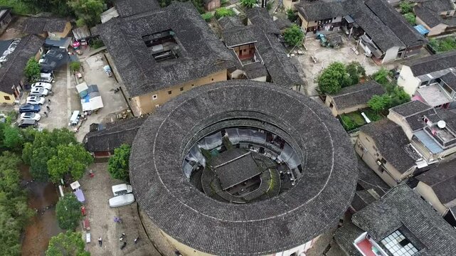 aerial view of the tulous of Fujian in China