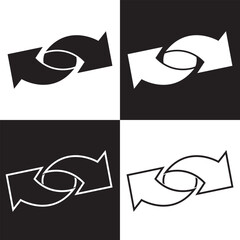 Transfer icon in black and white colors. Exchange sign.  isolated on black and white background. Vector illustration. EPS 10