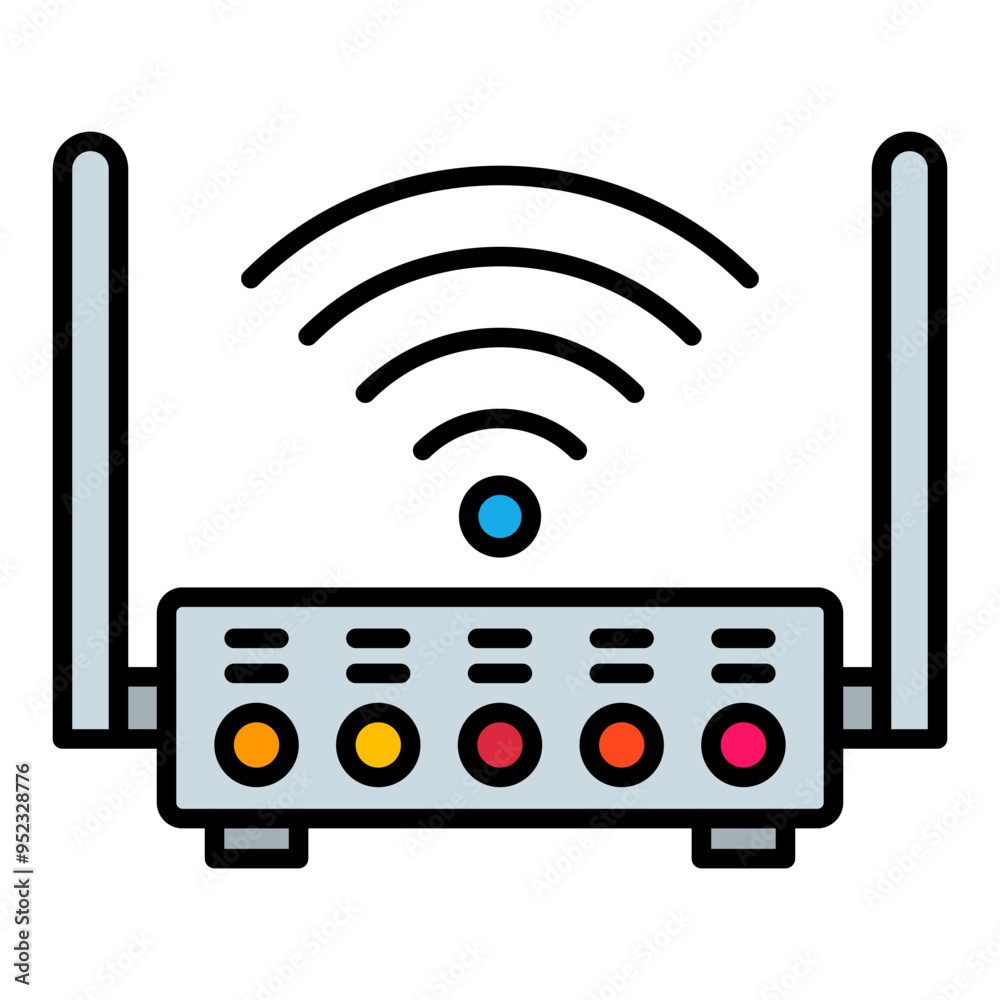 Wall mural wireless router icon