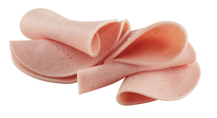 Fresh ham slices stacked on top of each other