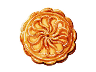 Mooncake watercolor illustration