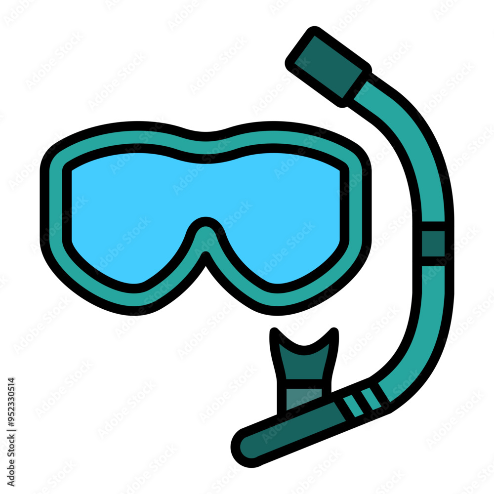 Poster scuba mask icon