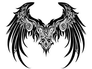 Obraz premium Pegasus Wings very simple traditional tattoo flash styles illustration