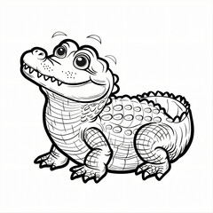 Fototapeta premium Crocodile children coloring book page isolated