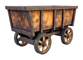 Mine Cart Isolated on Transparent Background PNG
