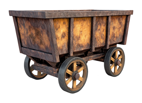 Mine Cart Isolated on Transparent Background PNG
