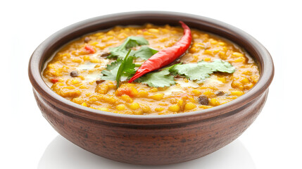 Delicious dal tadka isolated on white background