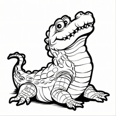 Fototapeta premium Crocodile children coloring book page isolated