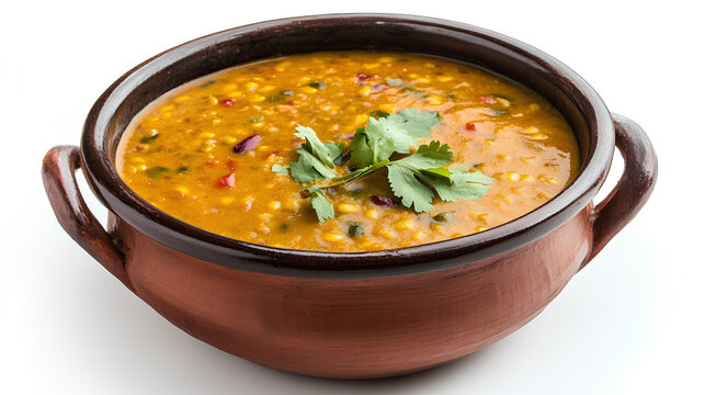 Delicious dal tadka isolated on white background
