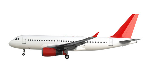 Airplane Side View Isolated on Transparent Background PNG
