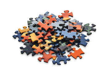 A simple and isolated image of a puzzle on a white background, representing problem-solving, connection, and the process of fitting pieces together to form a whole.