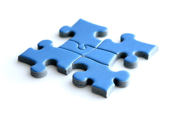 Obraz premium A simple and isolated image of a puzzle on a white background, representing problem-solving, connection, and the process of fitting pieces together to form a whole.