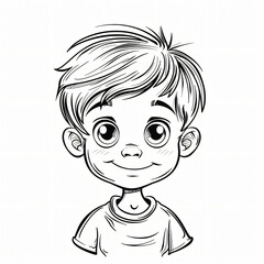 Obraz premium boy children coloring book page isolated