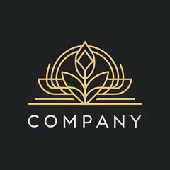 Fototapeta premium Modern luxury company logo design linear style