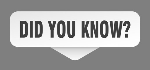 DID YOU KNOW
