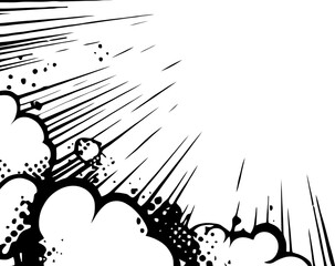 Pop art comic corner border