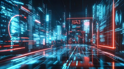 Futuristic Financial Technology Hub with Sleek Digital Platforms and Cutting Edge FinTech Architecture