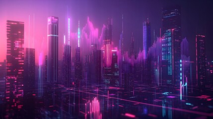 Futuristic Financial Technology Innovations with Sleek Digital Interfaces and Holographic Transactions