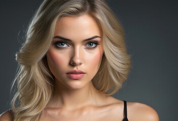 Sensual serious young woman looking at the camera, portrait