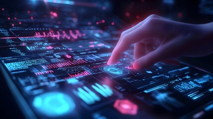 Cutting Edge FinTech Innovations Showcase Sleek Data Dashboards and Futuristic Analytical Interfaces