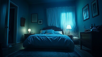 Nightmare after reading Frightened imagination in the dark of night in bedroom : Generative AI