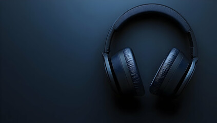 Stylish black headphones on a dark background, perfect for music lovers and audiophiles seeking quality sound experience.