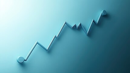 A minimalist financial line graph with a steady upward trend, representing positive business growth.
