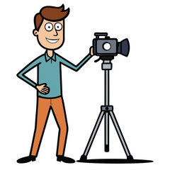 camera vector, photographer with a camera