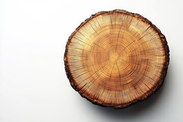 Fototapeta premium Growth rings of a tree, minimalist circles, flat design illustration on white background, copy space for stock photo with minimal concept, No logo, No Trademark, No text