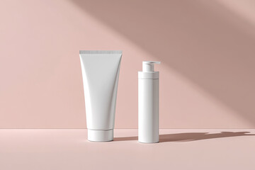 skincare tube and lotion packing on attractive background generated by AI