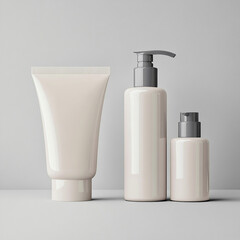 skincare tube and lotion packing on attractive background generated by AI