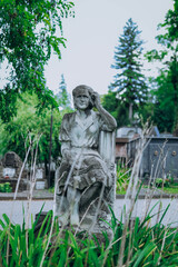 Fototapeta premium Lychakivske Cemetery is a historic municipal cemetery located in Lviv, Ukraine, renowned for its stunning architecture, elaborate tombstones, and rich history, serving as the final resting place for n