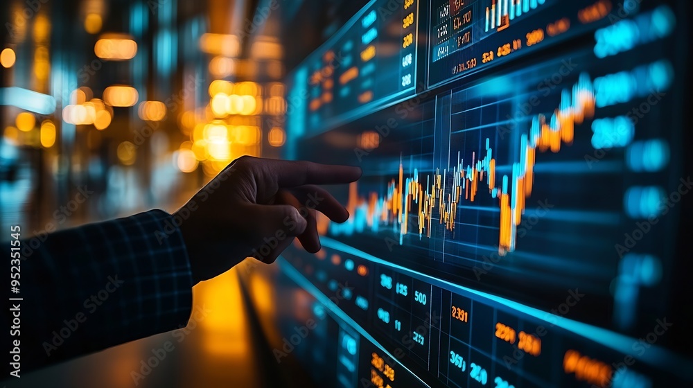 Poster Business finance data analytics graphFinancial management technologyAdvisor using KPI Dashboard on virtual screen : Generative AI
