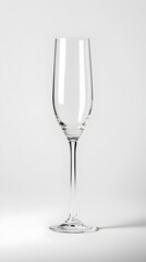 Obraz premium Solitary Champagne Flute on Crisp White Backdrop Minimalist Elegance and Sophistication