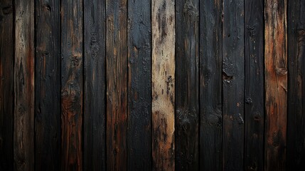 Obraz premium Dark wood plank wall texture