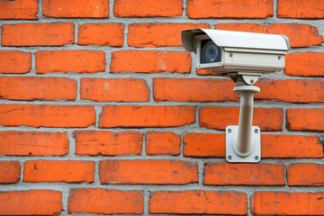 security camera on brick wall
