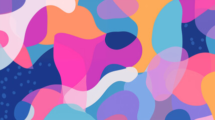 Playful Organic Shapes in Pastel and Bold Colors With Overlaying Effects