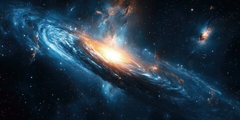 An example of a galaxy background with stars glowing brightly and stardust filling the empty space.