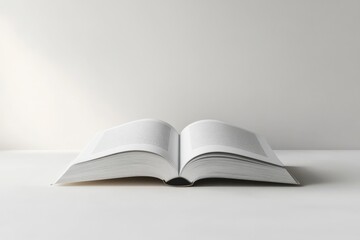 Simple open book, isolated on white background, 3D render illustration, copy space for stock photo with minimal concept, No logo, No Trademark, No text