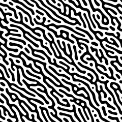 Abstract black and white color modern bio organic seamless pattern design with random shapes