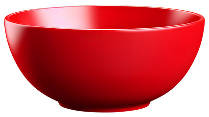 red empty bowl, kitchenware, di-cut, PNG file, isolated background.