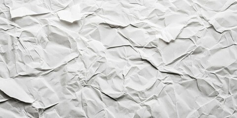 Fototapeta premium White backdrop with crumpled and creased paper texture, ancient grunge style, ripped and broken antique collage posters, placard