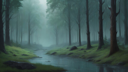 Fototapeta premium fog in the forest