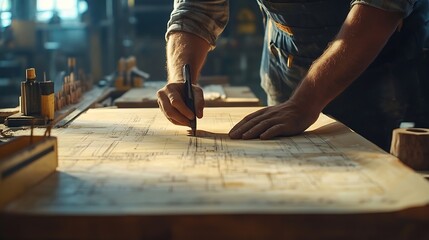 Construction team blueprint and site building job for architect builder and engineer sketching a construction project : Generative AI