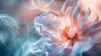 Fototapeta premium A flower with a pink center and white petals