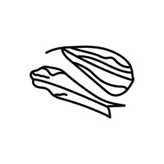 Dried seafood line black icon.