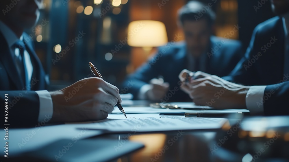 Aufkleber a group of lawyers is discussing contract documents that must be presented to a client lawyers brain