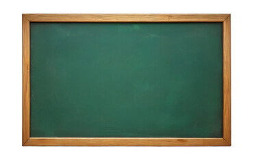 green chalkboard mockup with wooden frame isolated background

